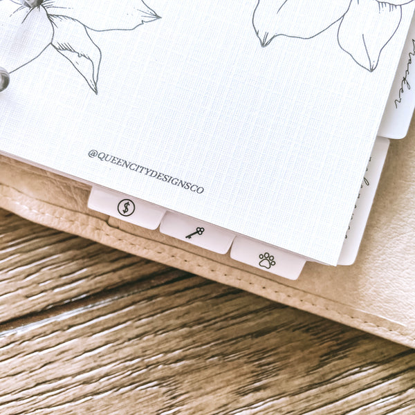CUSTOM - CUTIE COLLECTION - Set of Minimal Planner Dividers