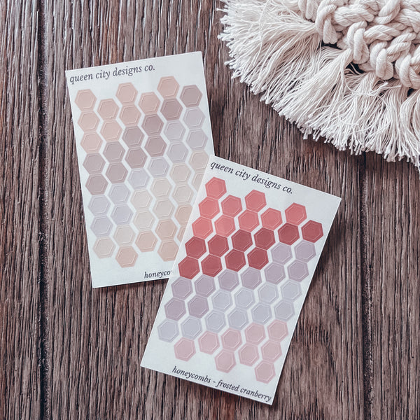 Frosted Cranberry Color Palette - Transparent Matte Shape Stickers
