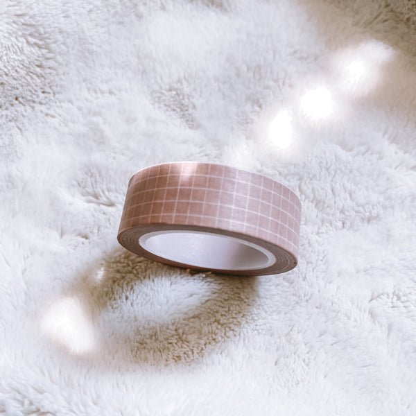 Soft Pink/Nude Grid Washi Tape
