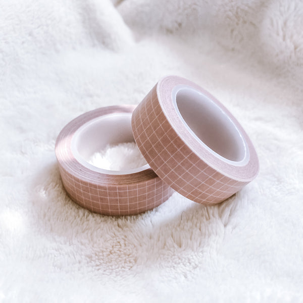 Soft Pink/Nude Grid Washi Tape