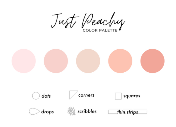Just Peachy Color Palette - Transparent Matte Shape Stickers