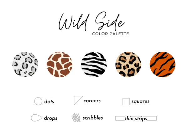 Wild Side Color Palette - Transparent Matte Shape Stickers