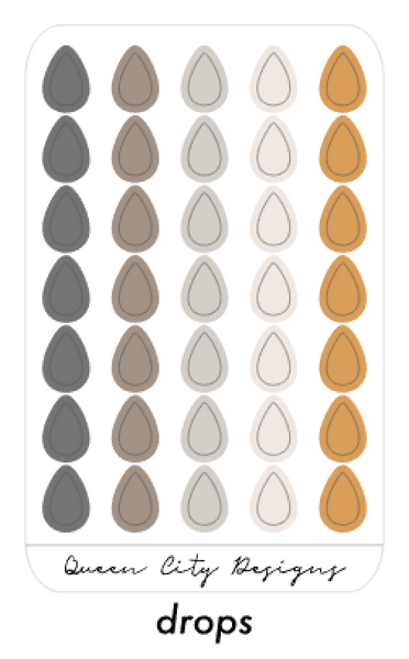 Champagne Vibes Color Palette - Transparent Matte Shape Stickers