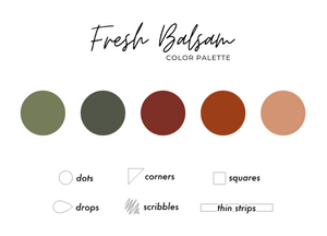 Fresh Balsam Color Palette - Transparent Matte Shape Stickers