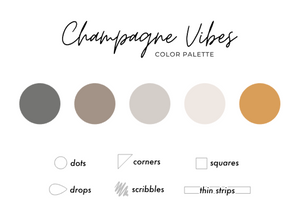 Champagne Vibes Color Palette - Transparent Matte Shape Stickers