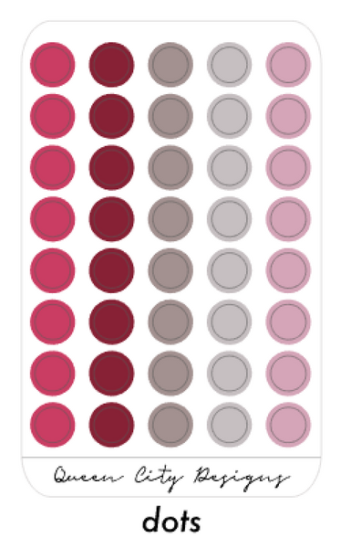 Frosted Cranberry Color Palette - Transparent Matte Shape Stickers