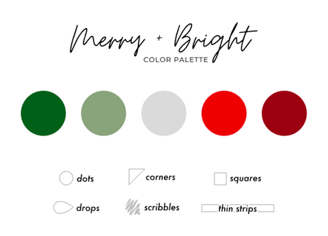 Merry + Bright Color Palette - Transparent Matte Shape Stickers