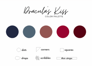 Dracula's Kiss Color Palette - Transparent Matte Shape Stickers