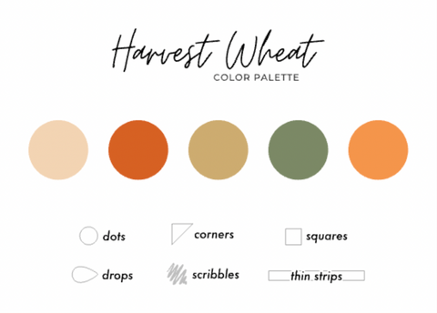 Harvest Wheat Color Palette - Transparent Matte Shape Stickers