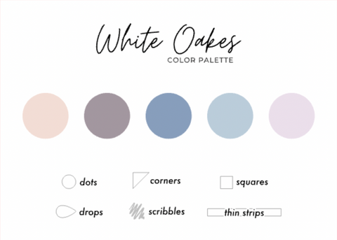 White Oakes Color Palette - Transparent Matte Shape Stickers