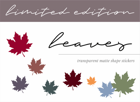 [Limited Edition] LEAVES - Transparent Matte Shape Stickers