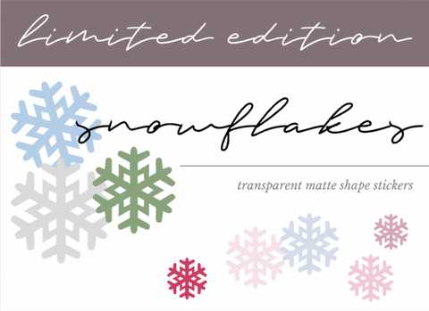 [Limited Edition] SNOWFLAKES - Transparent Matte Shape Stickers