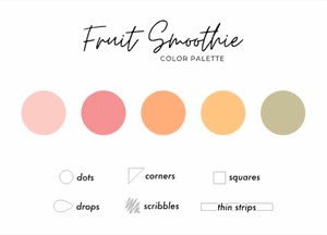 Fruit Smoothie Color Palette - Transparent Matte Shape Stickers