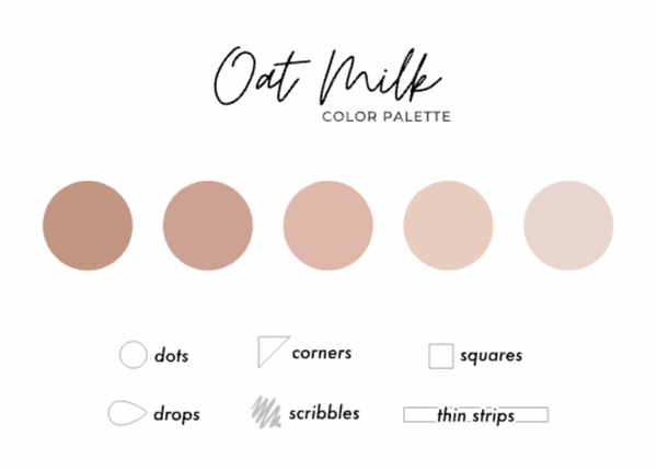 Oat Milk Color Palette - Transparent Matte Shape Stickers