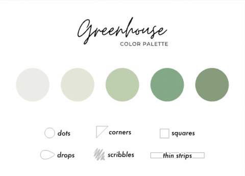 Greenhouse Color Palette - Transparent Matte Shape Stickers