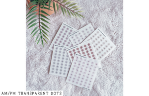 AM/PM Transparent Dots - Clear Glossy Minimal Stickers