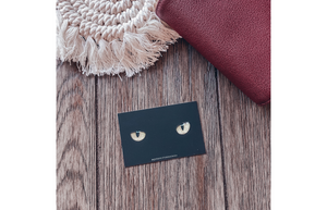 Midnight Cat Eyes Journaling Card - Credit Card Size