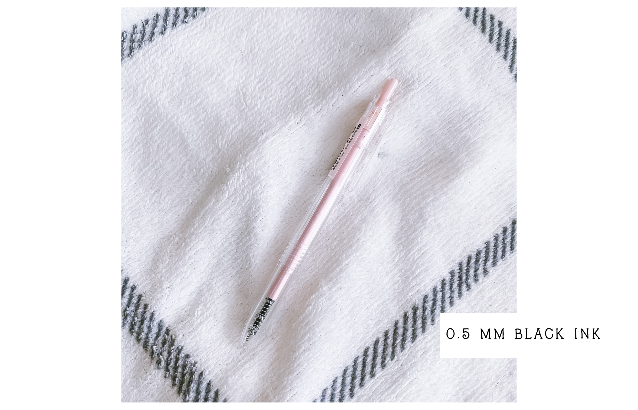 Clear + Blush Pink Retractable Gel Pen 0.5mm
