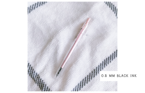 Clear + Blush Pink Retractable Gel Pen 0.5mm
