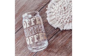 Coffee Addict | 16oz Glass Libbey Cup | Queen City Designs Co