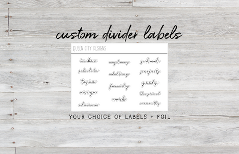 CUSTOM - Clear Minimal Foiled Label Stickers - Up to 15 Foiled Labels