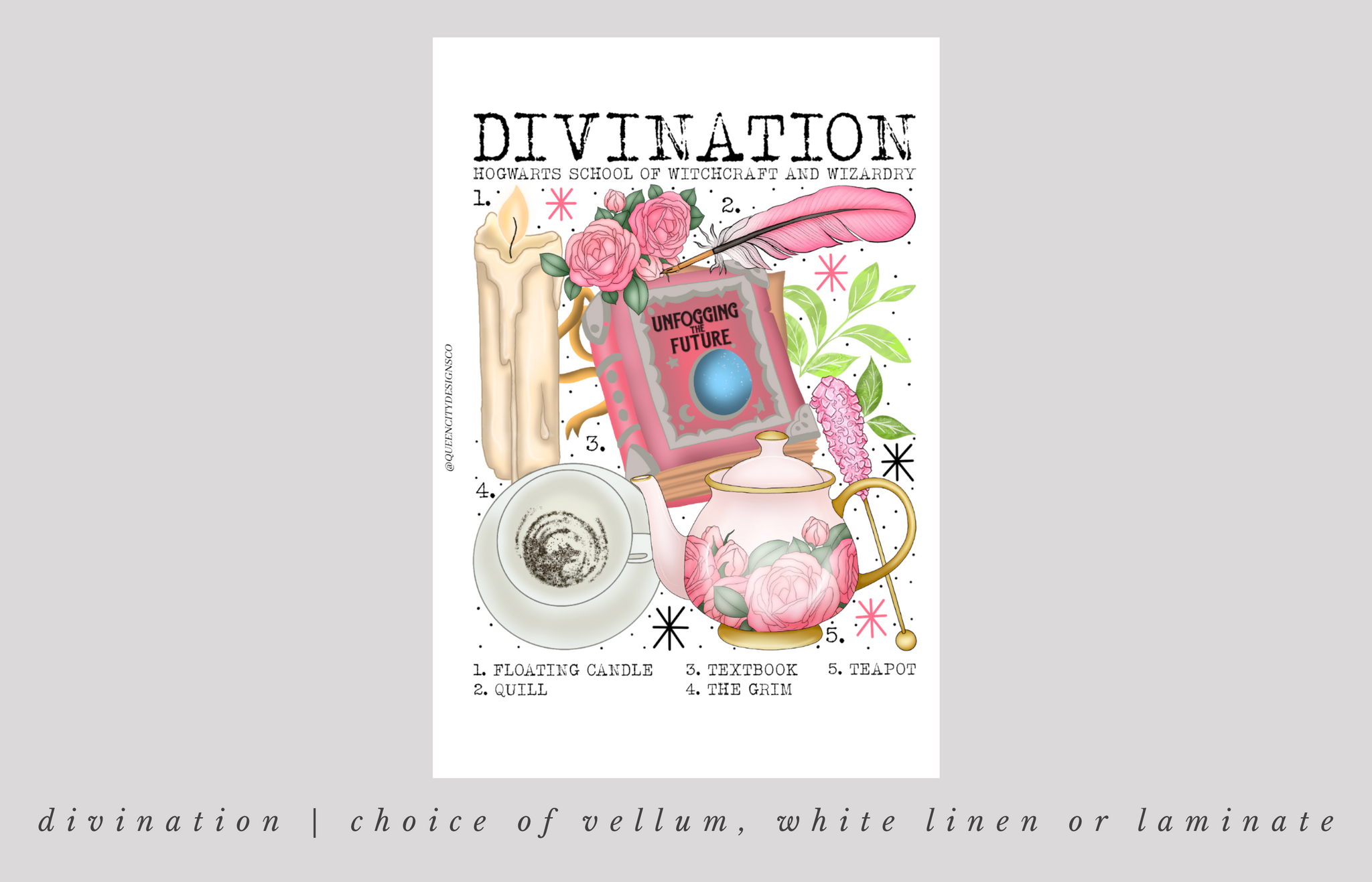 Divination Dashboard ~ Choice of Vellum, White Linen or White Laminate -- CLA22