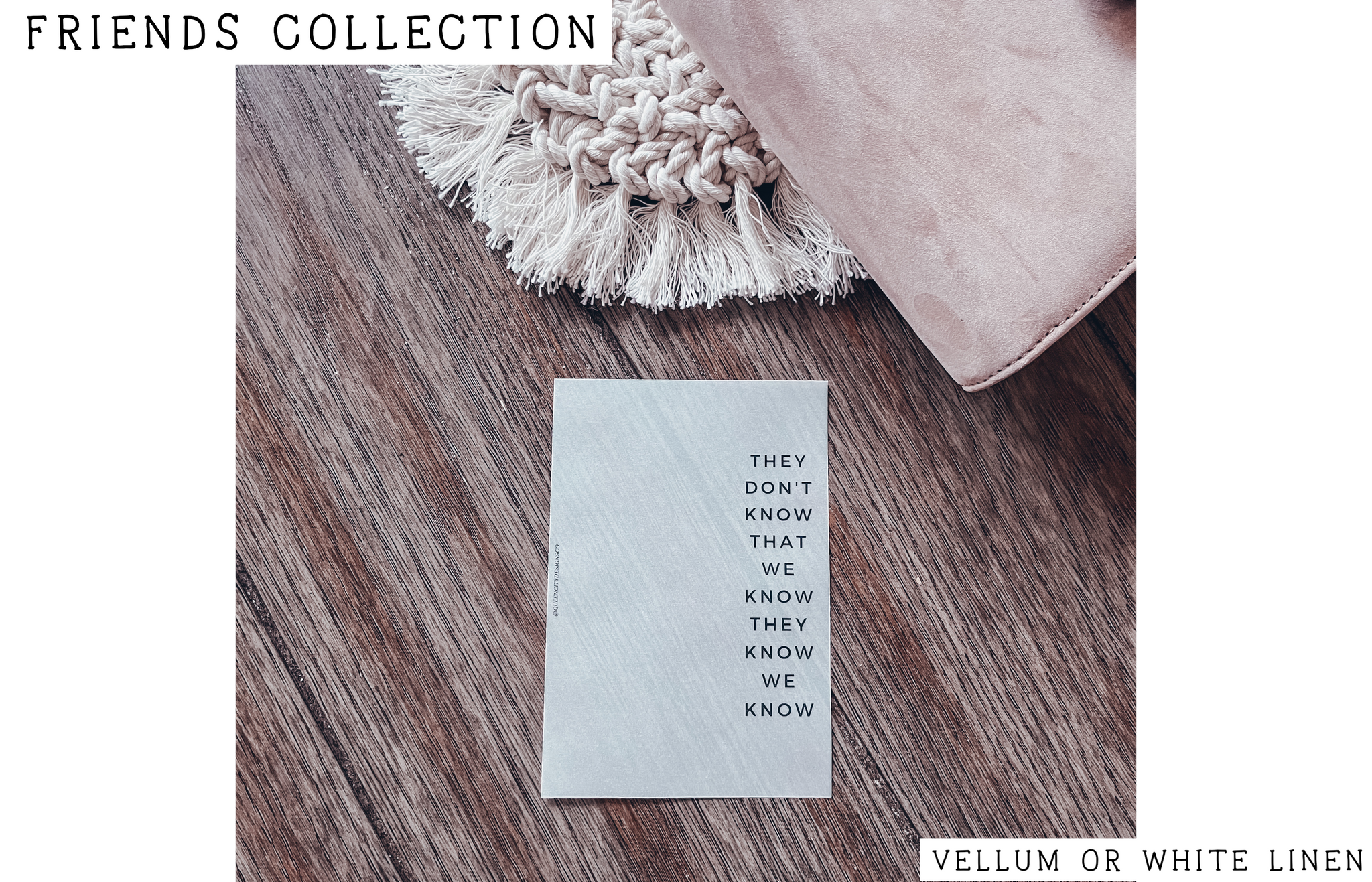 [Friends] Who Knows? Dashboard ~ Choice of Vellum or White Linen -- FR21