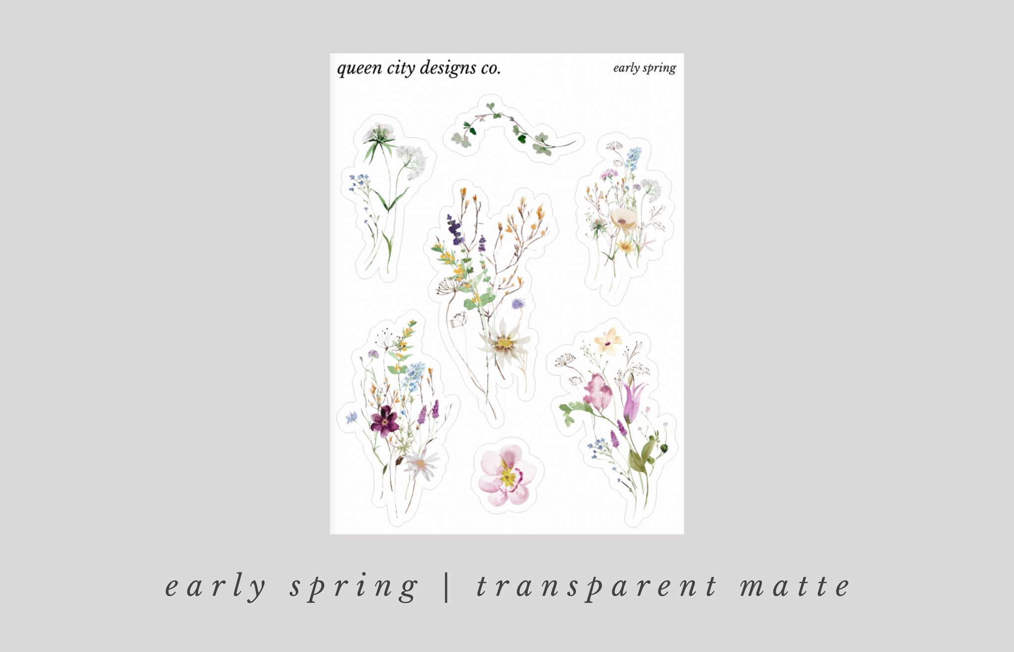 Early Spring | Pressed Floral Deco Stickers [Transparent Matte]