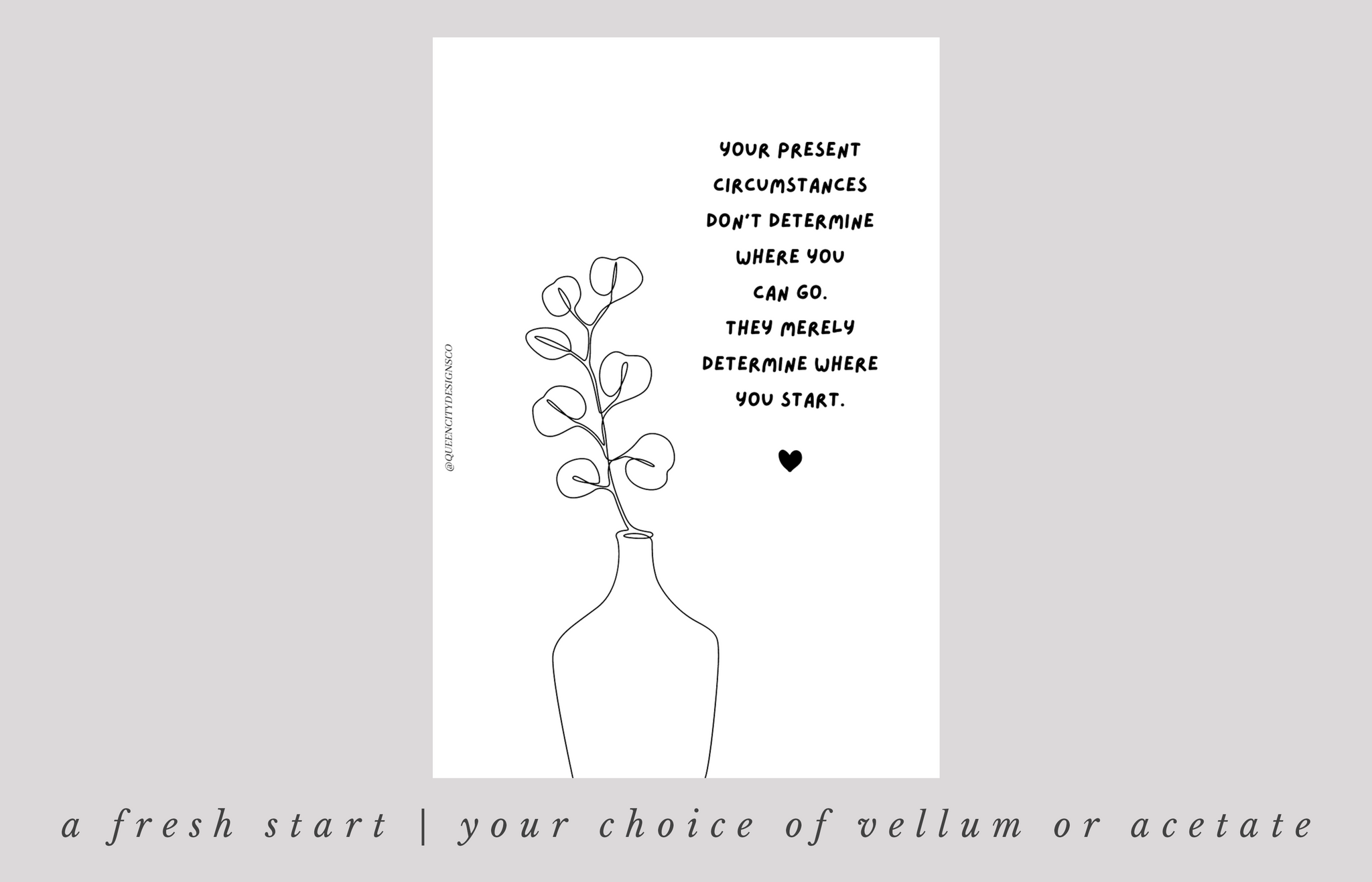 A Fresh Start Dashboard ~ Choice of Vellum or Acetate -- JA22