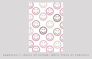 Happiness Dashboard ~ Choice of Vellum, White Linen or White Laminate -- JA23