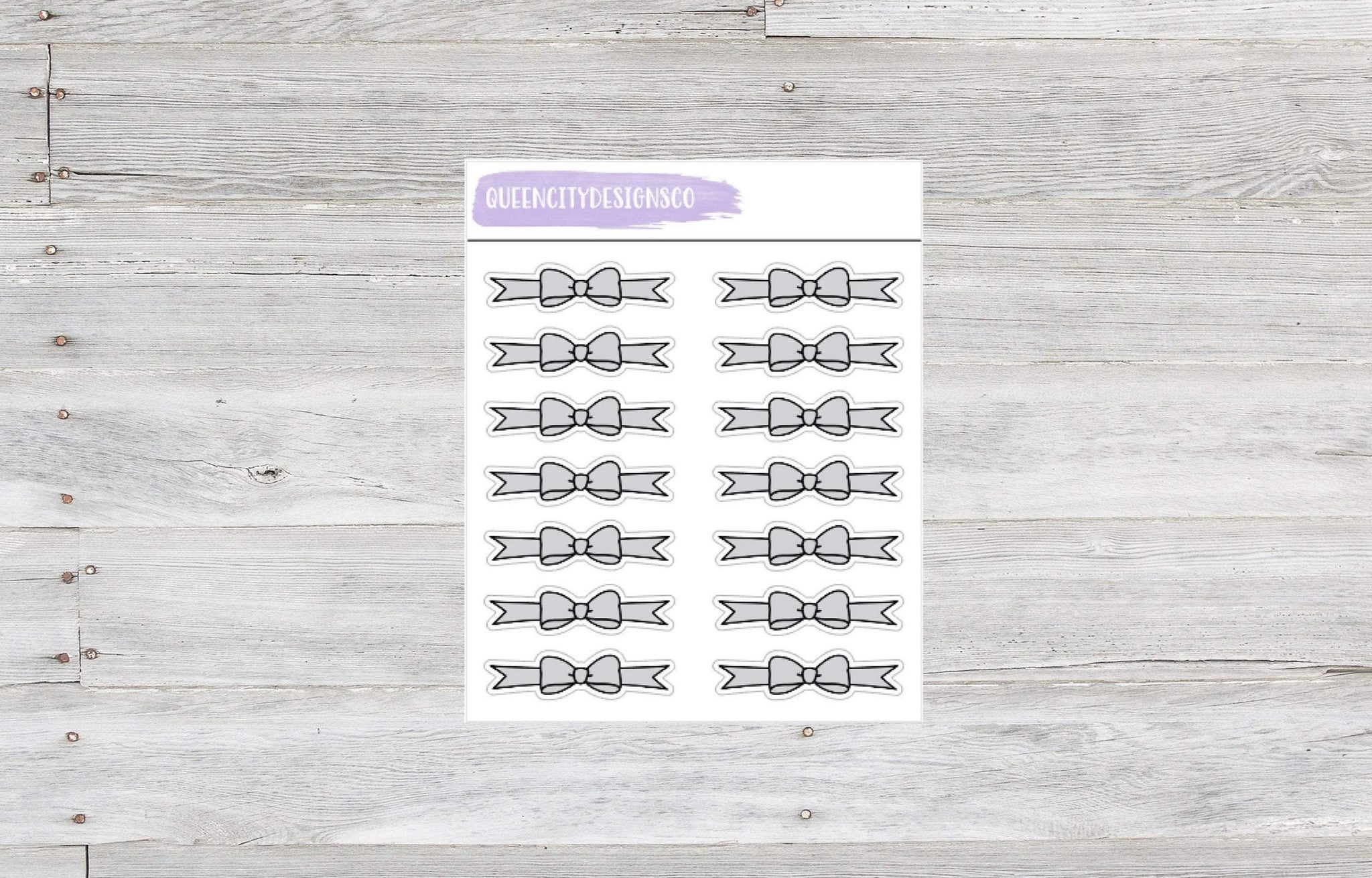Bow Headers (Multiple Colors) - Mini Sheet - For Use With Any Planner