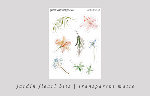 Jardin Fleuri Bits | Floral Deco Stickers [Transparent Matte]