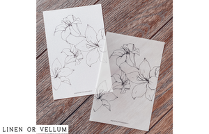 Fresh Lilies Line Dashboard ~ Choice of Vellum or White Linen -- MA21