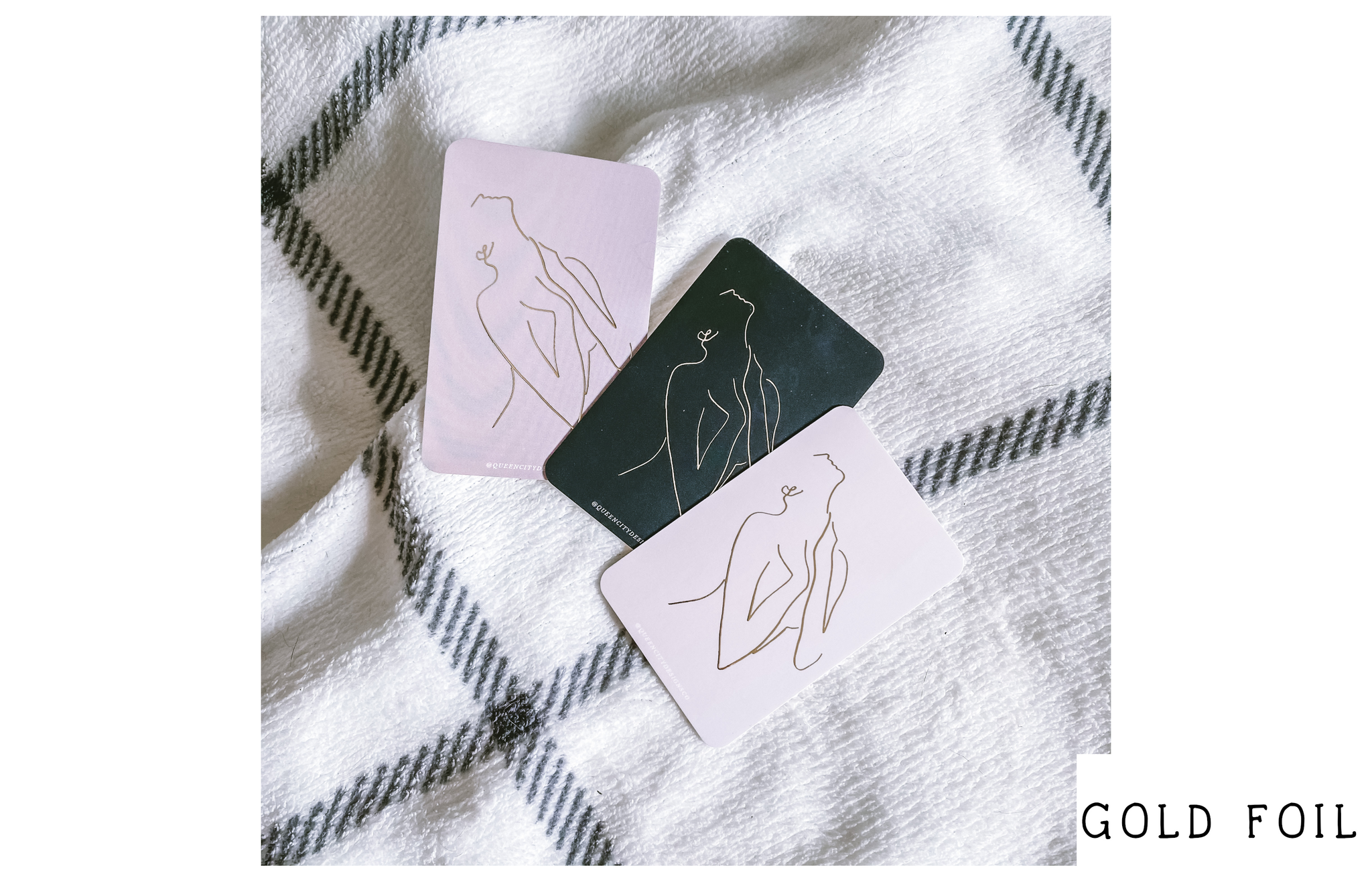 Love Your Body Line Art (Gold Foil)- Super Soft Credit Card Sized Journal Card