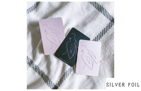 Love Your Body Line Art (Silver Foil)- Super Soft Credit Card Sized Journal Card