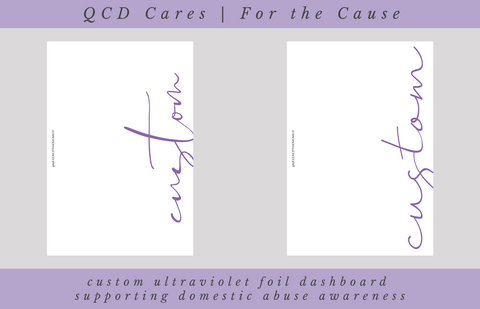QCD Cares | For the Cause: ULTRAVIOLET FOIL Name Dashboard ~ Acetate Dashboard for Ring/Disc Bound Planners