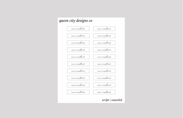 The Basics | Minimal Text Line [STYLE TWO | SCRIPT - Choose Your Sheet; Clear Glossy Text Stickers]