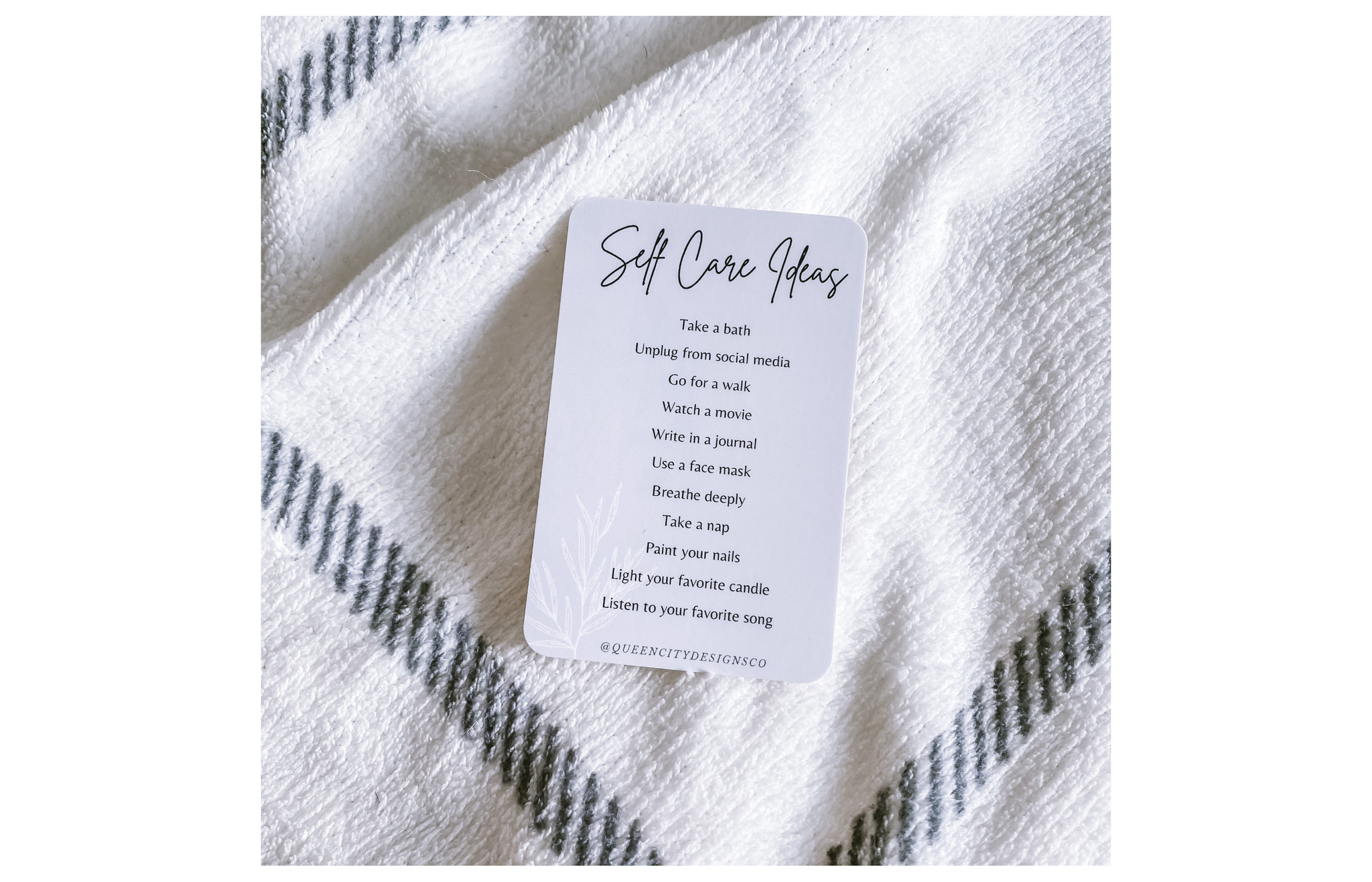 Self Care Ideas Journaling Card - Credit Card Size