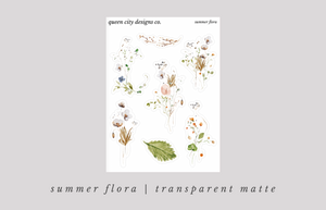 Summer Flora | Pressed Floral Deco Stickers [Transparent Matte]