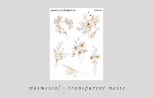 Whimsical | Pressed Floral Deco Stickers [Transparent Matte]