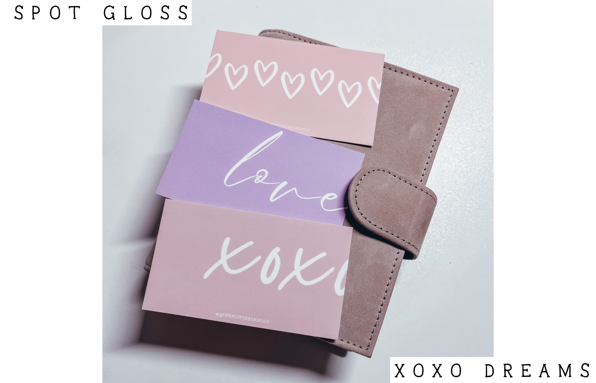 [SET OF 3] XOXO Dreams Spot Gloss Journaling Card Set - Business Card Size